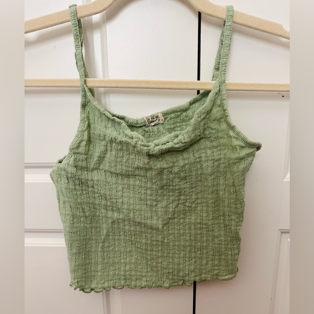 Heart Hips Light Green Textured Top